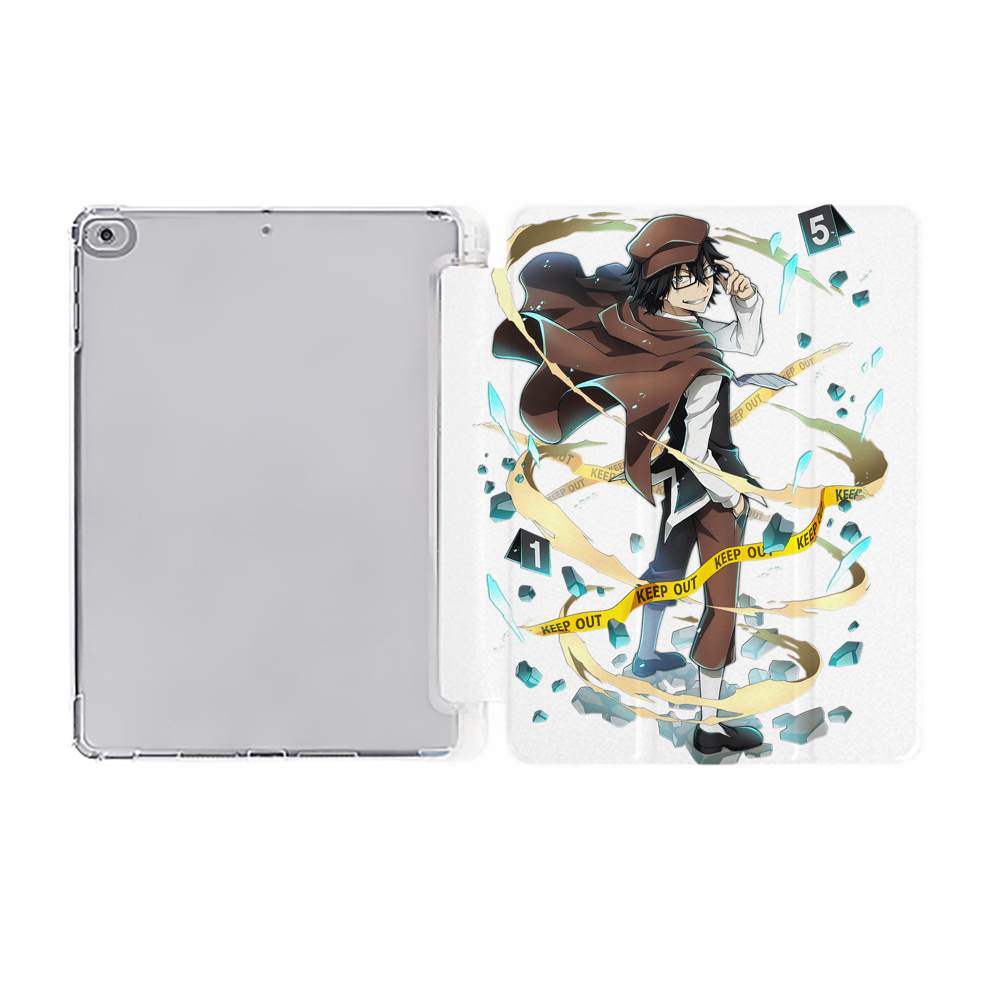 （画像用） 文豪ストレイドッグス Bungo Stray Dogs IPad ケース ペン収納付き 三つ折りスタンド PUレザー×シリコン 対応機種9.5/10.5/10.9インチ